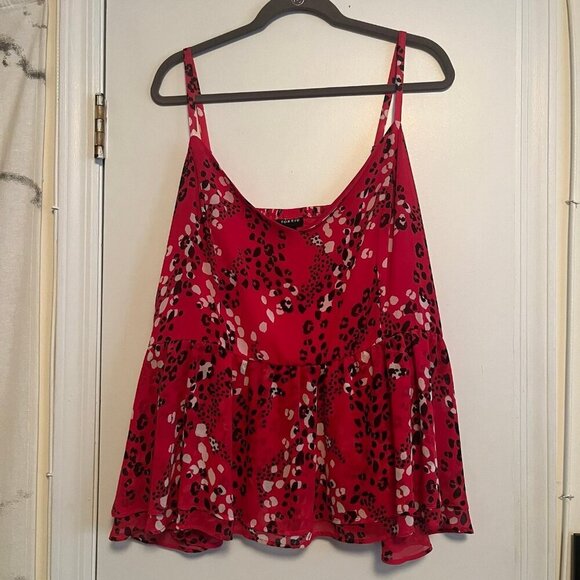 Torrid Size 4 Fuchsia Pink Peplum Chiffon Midi Cami - Picture 5 of 9